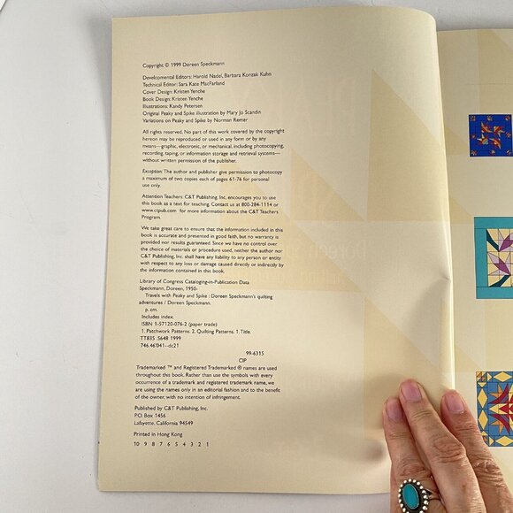 1999 Travels with Peaky and Spike Doreen Speckmann Quilting Adventures Book - Picture 2 of 6
